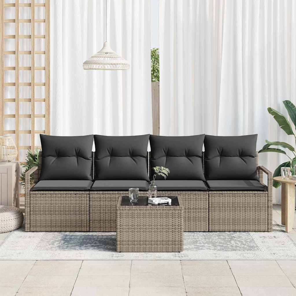 Set sofe s jastukom s pohranom 5 pcs Siva poliratan
