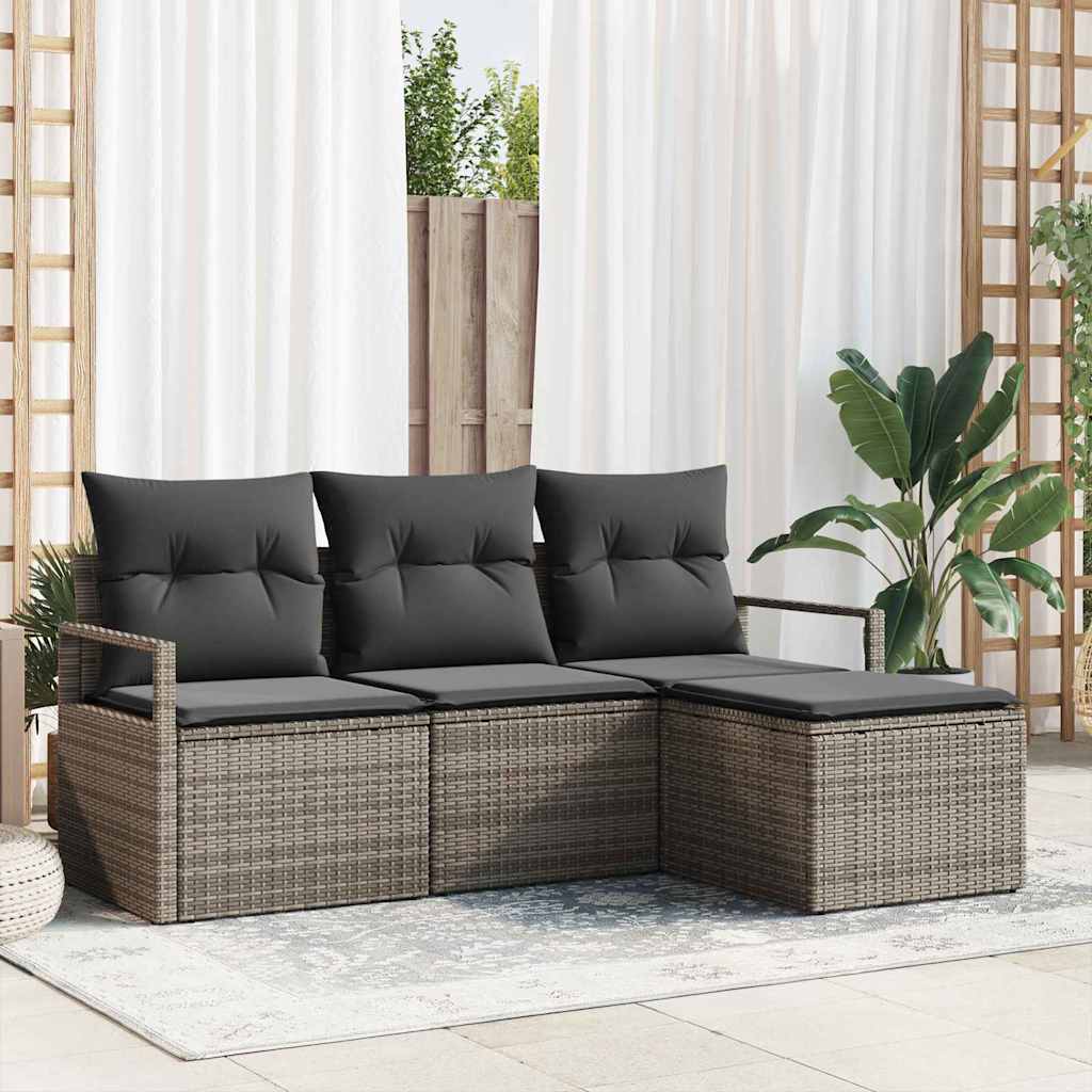 Set sofe s jastukom s pohranom 4 pcs Siva poliratan