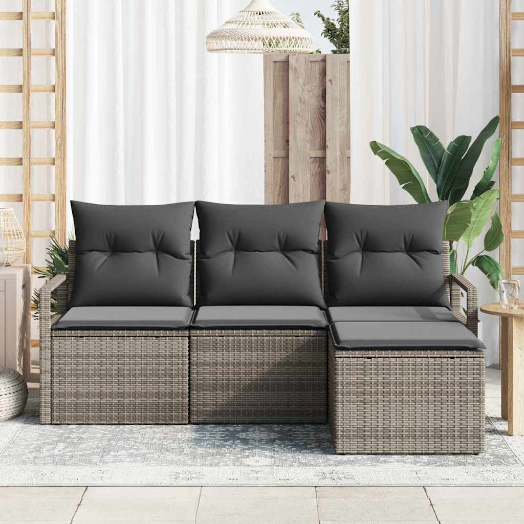 Set sofe s jastukom s pohranom 4 pcs Siva poliratan