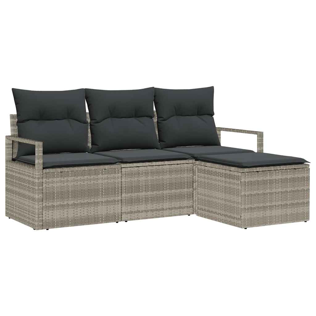 Set sofe s jastukom s pohranom 4 pcs Svijetlo siva poliratan