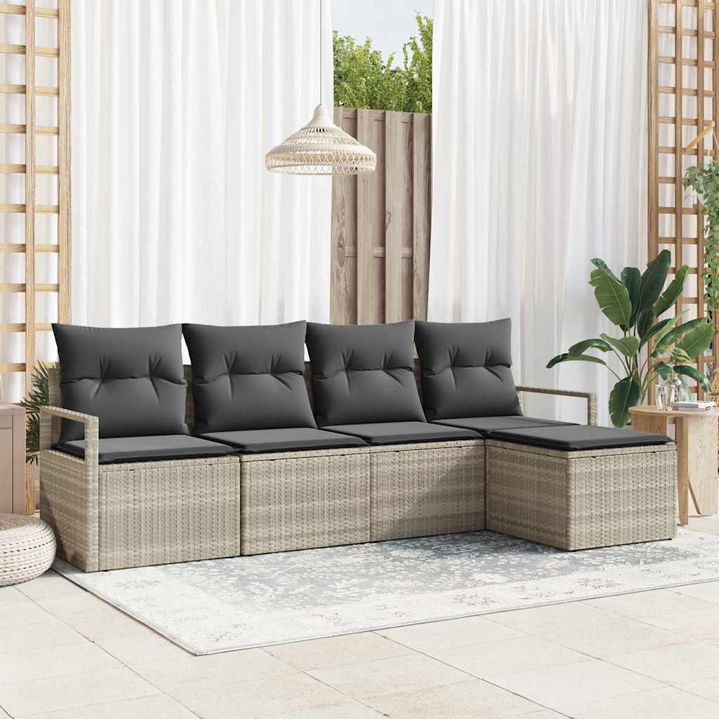 Set sofe s jastukom s pohranom 5 pcs Svijetlo siva poliratan