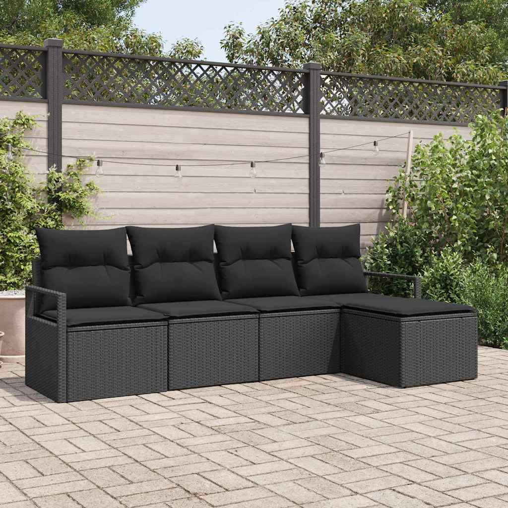 Set sofe 5 kom. Crna poliratan 230 x 117 x 85 cm