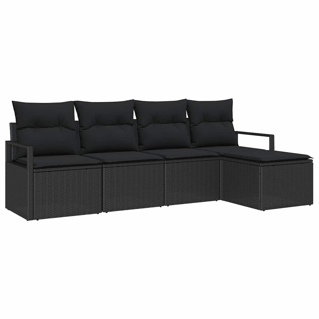 Set sofe 5 kom. Crna poliratan 230 x 117 x 85 cm