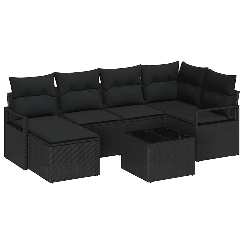 Set sofe 7 kom. Crna poliratan 232 x 122 x 85 cm
