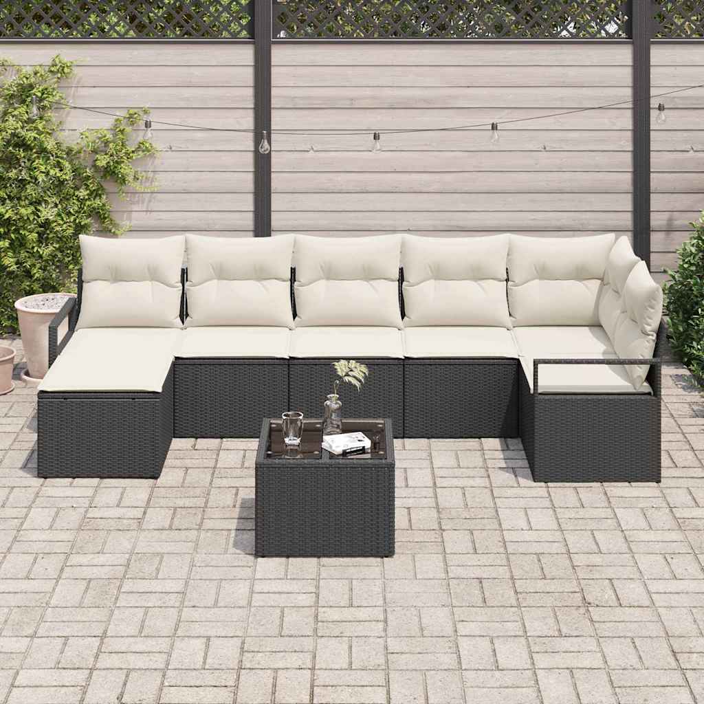 Set sofe s jastukom s pohranom 8 pcs Smeđa i krem poliratan