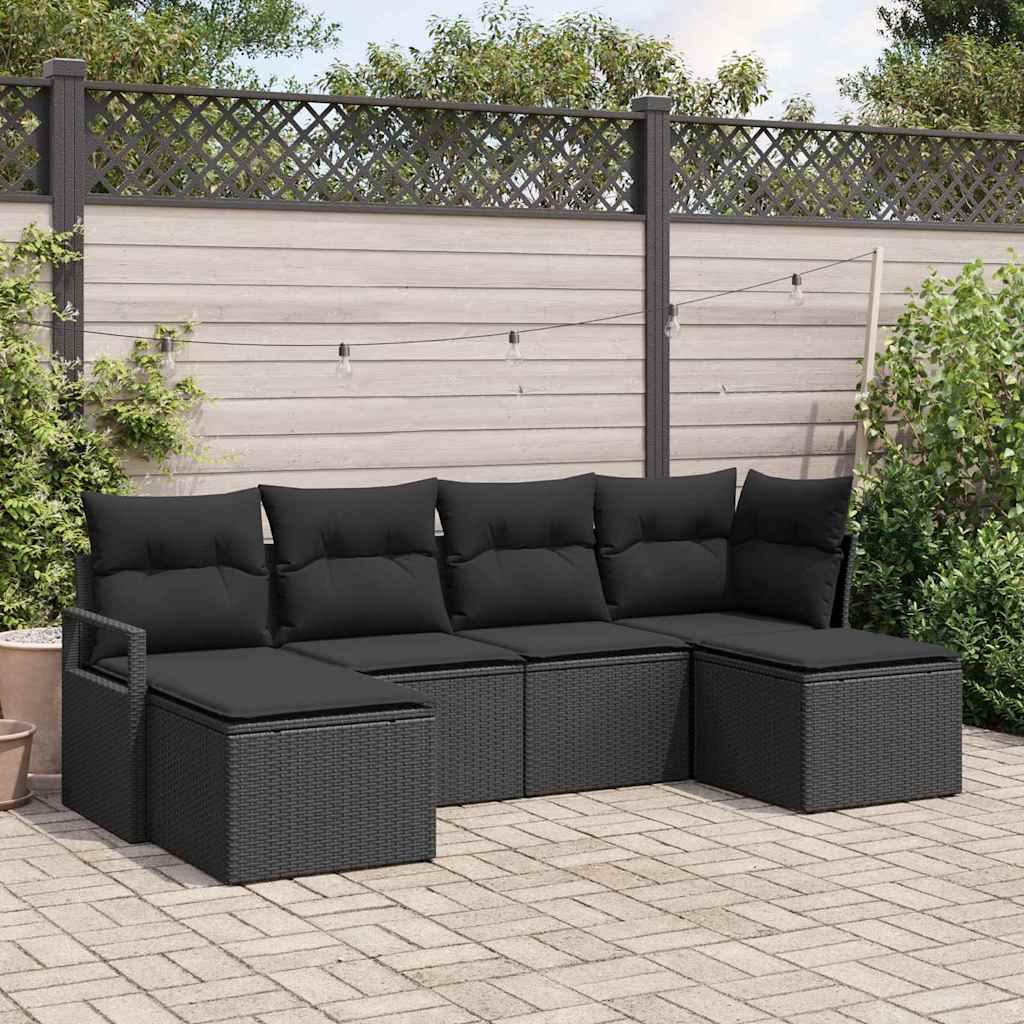 Set sofe 6 kom. Crna poliratan 230 x 117 x 85 cm