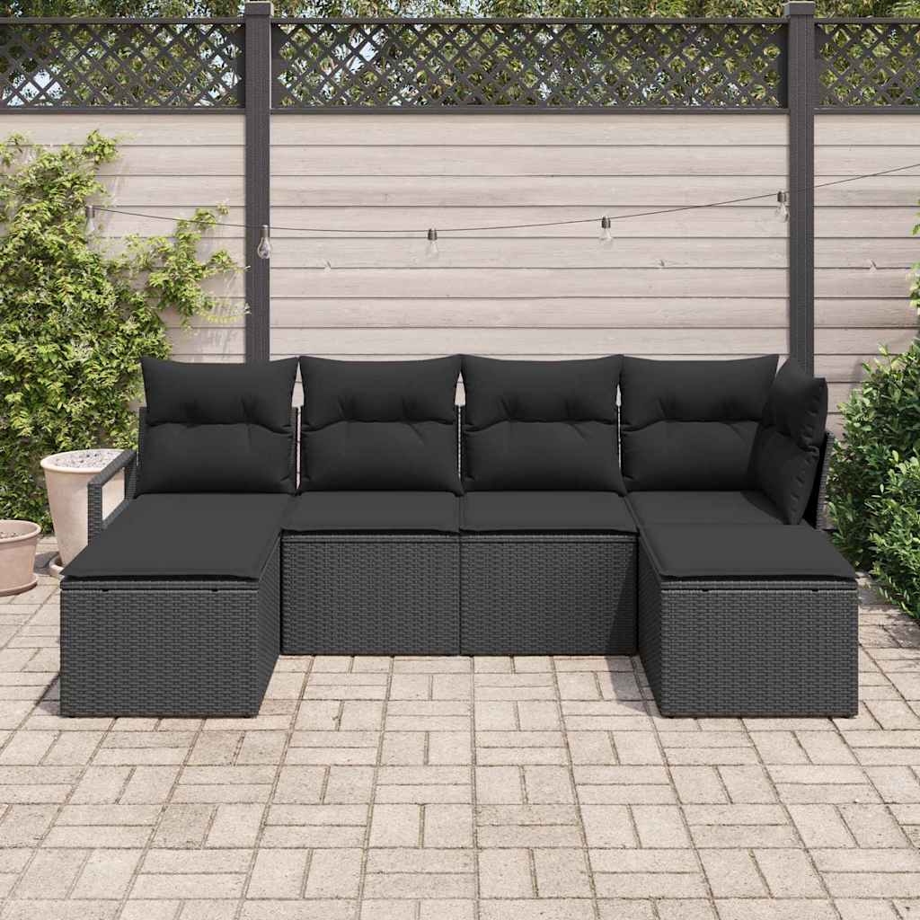 Set sofe 6 kom. Crna poliratan 230 x 117 x 85 cm