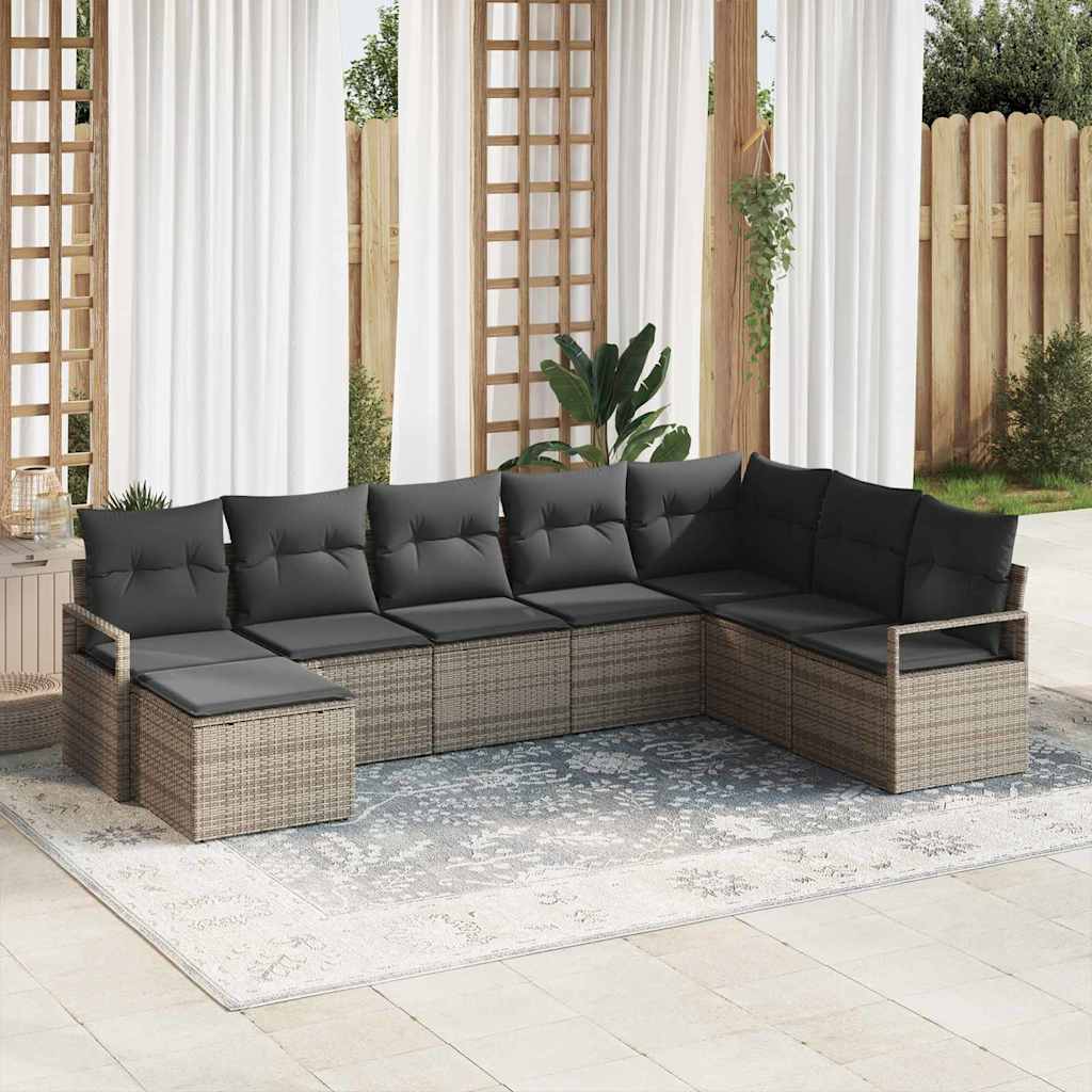 Set sofe s jastukom s pohranom 8 pcs Siva poliratan