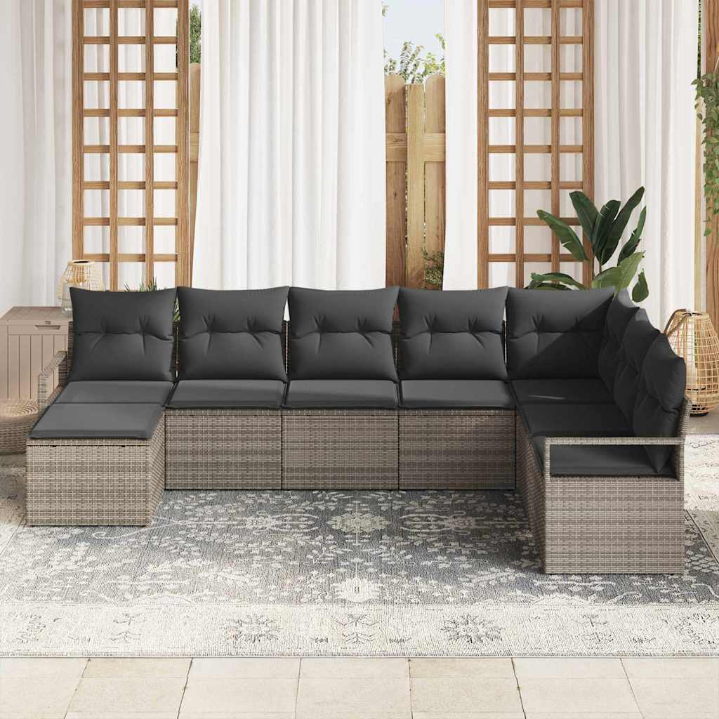 Set sofe s jastukom s pohranom 8 pcs Siva poliratan