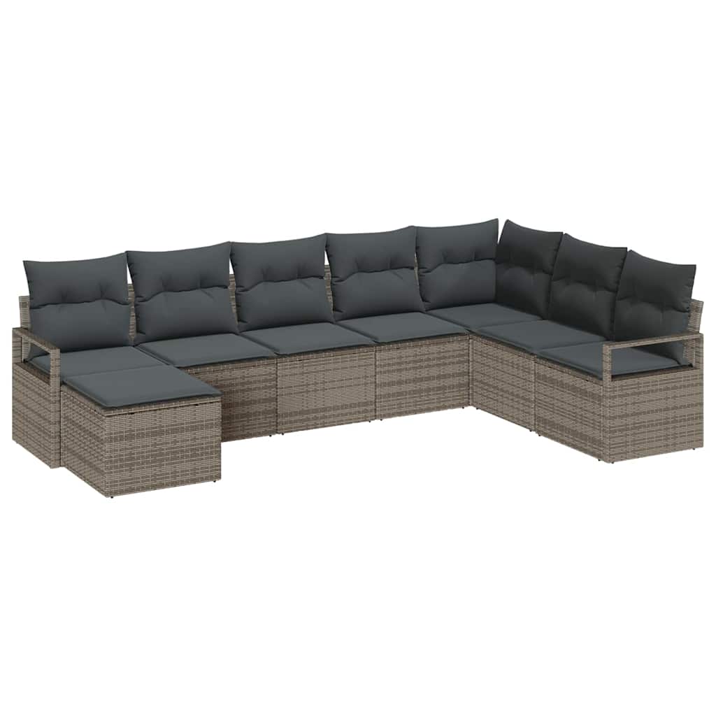 Set sofe s jastukom s pohranom 8 pcs Siva poliratan