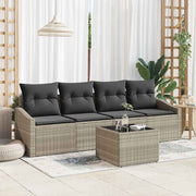Set sofe s jastukom 5 pcs Svijetlo siva i tamno siva poliratan