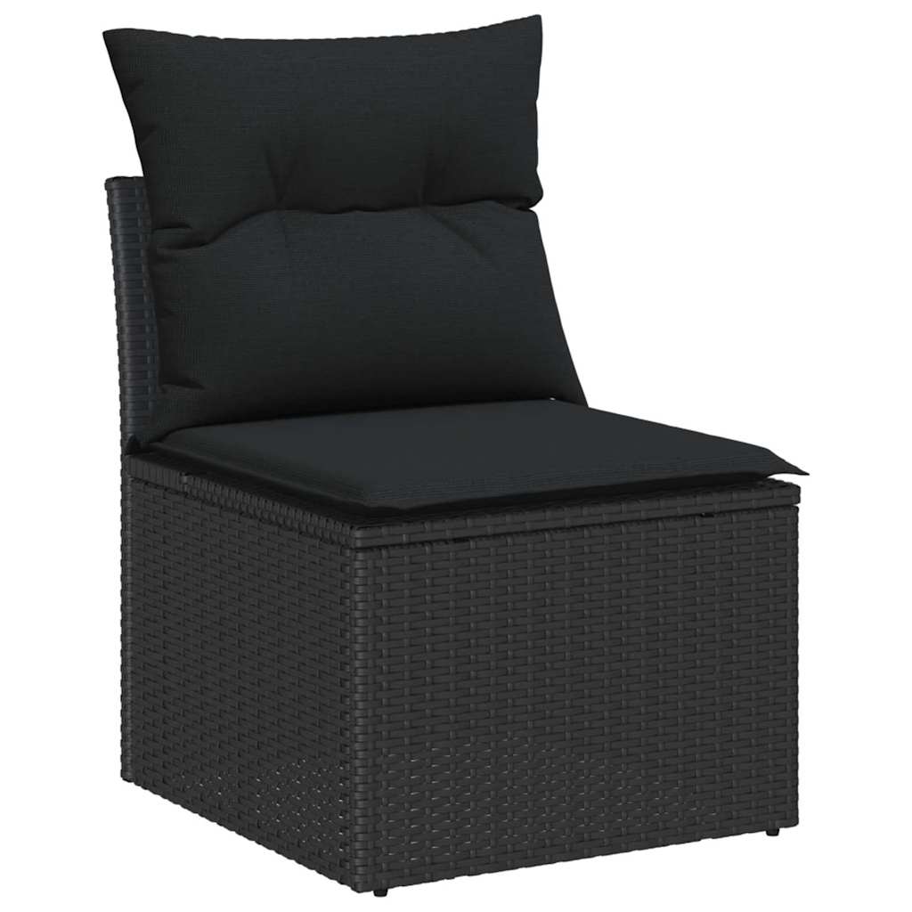 Set sofe s jastukom s pohranom 5 pcs Crna poliratan