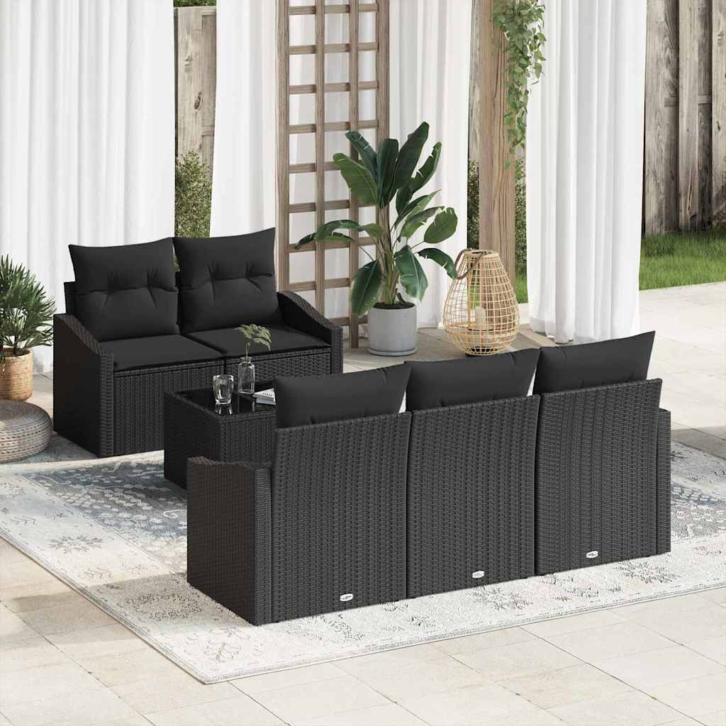 Set sofe s jastukom s pohranom 6 pcs Crna poliratan