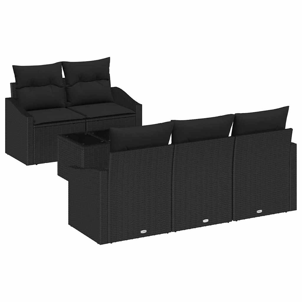 Set sofe s jastukom s pohranom 6 pcs Crna poliratan