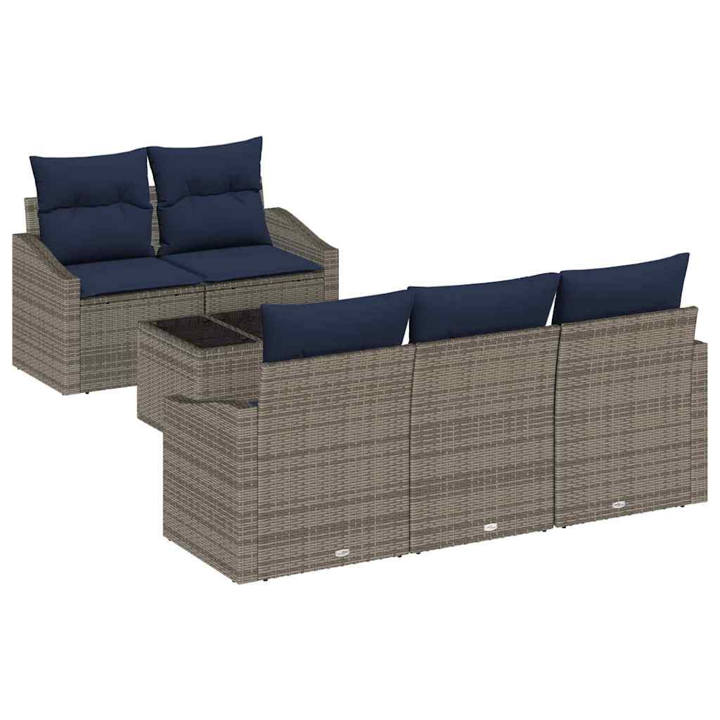 Set sofe s jastukom 6 pcs Siva i mornarsko plava poliratan