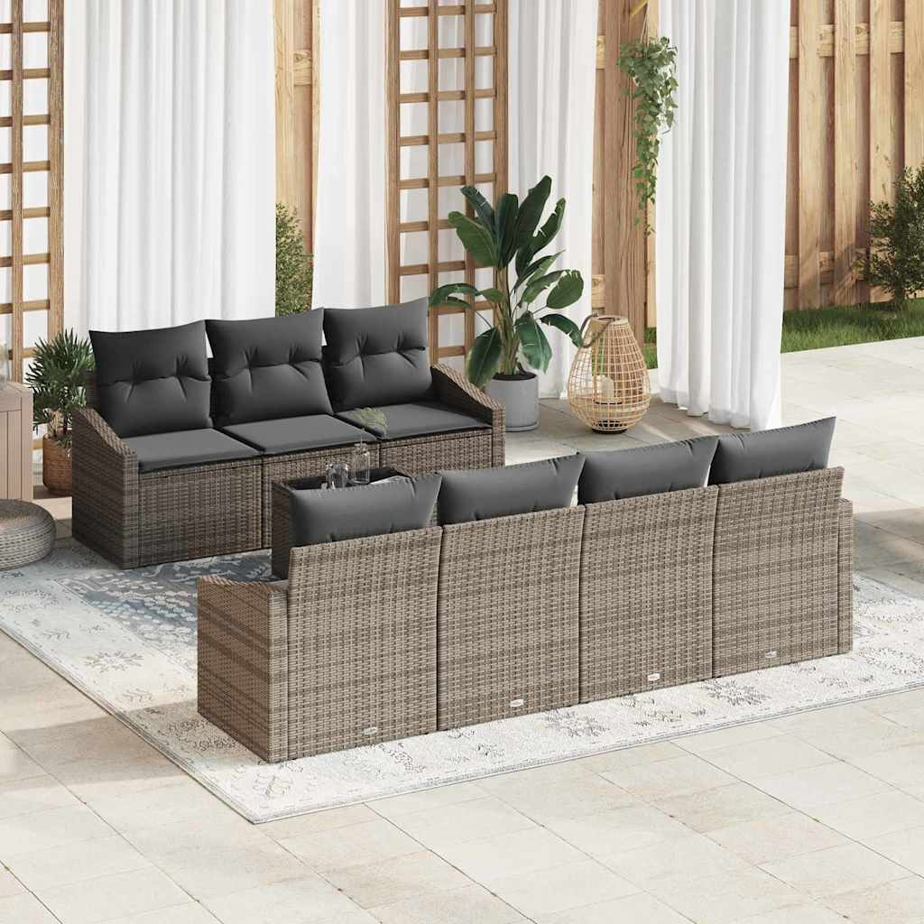 Set sofe s jastukom s pohranom 8 pcs Siva poliratan