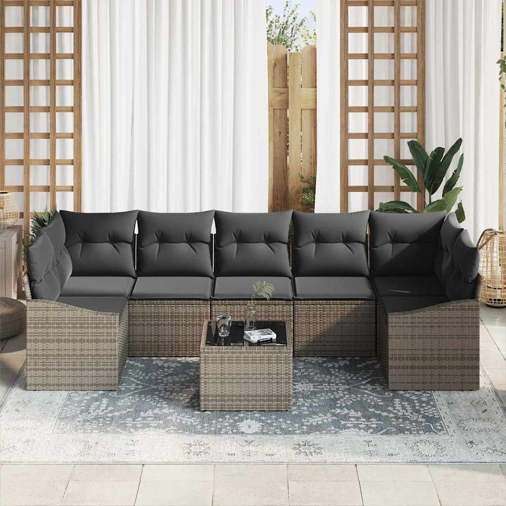 Set sofe s jastukom s pohranom 8 pcs Siva poliratan