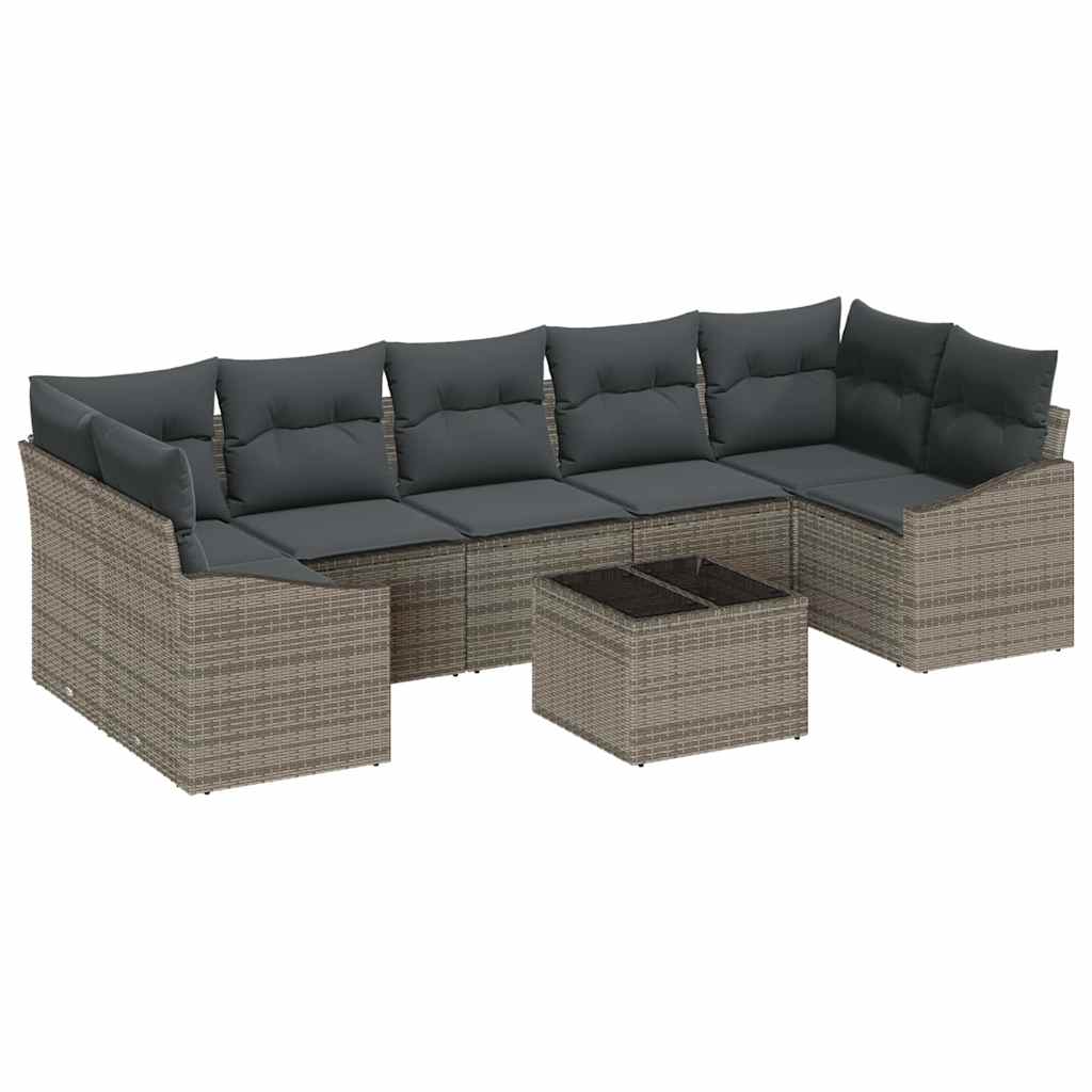 Set sofe s jastukom s pohranom 8 pcs Siva poliratan