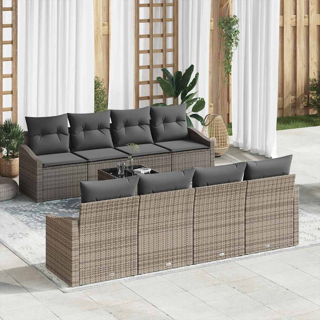 Set sofe s jastukom s pohranom 7 pcs Siva poliratan