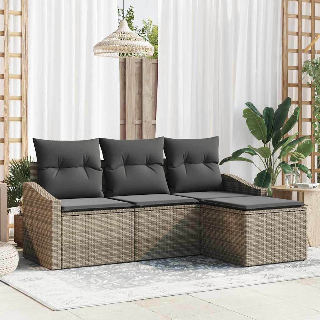 Set sofe s jastukom s pohranom 4 pcs Siva poliratan