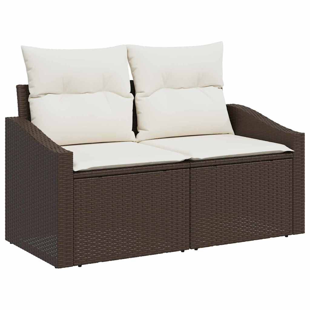 Vrtni set za objed s jastukom s pohranom 6 pcs Smeđa i krem