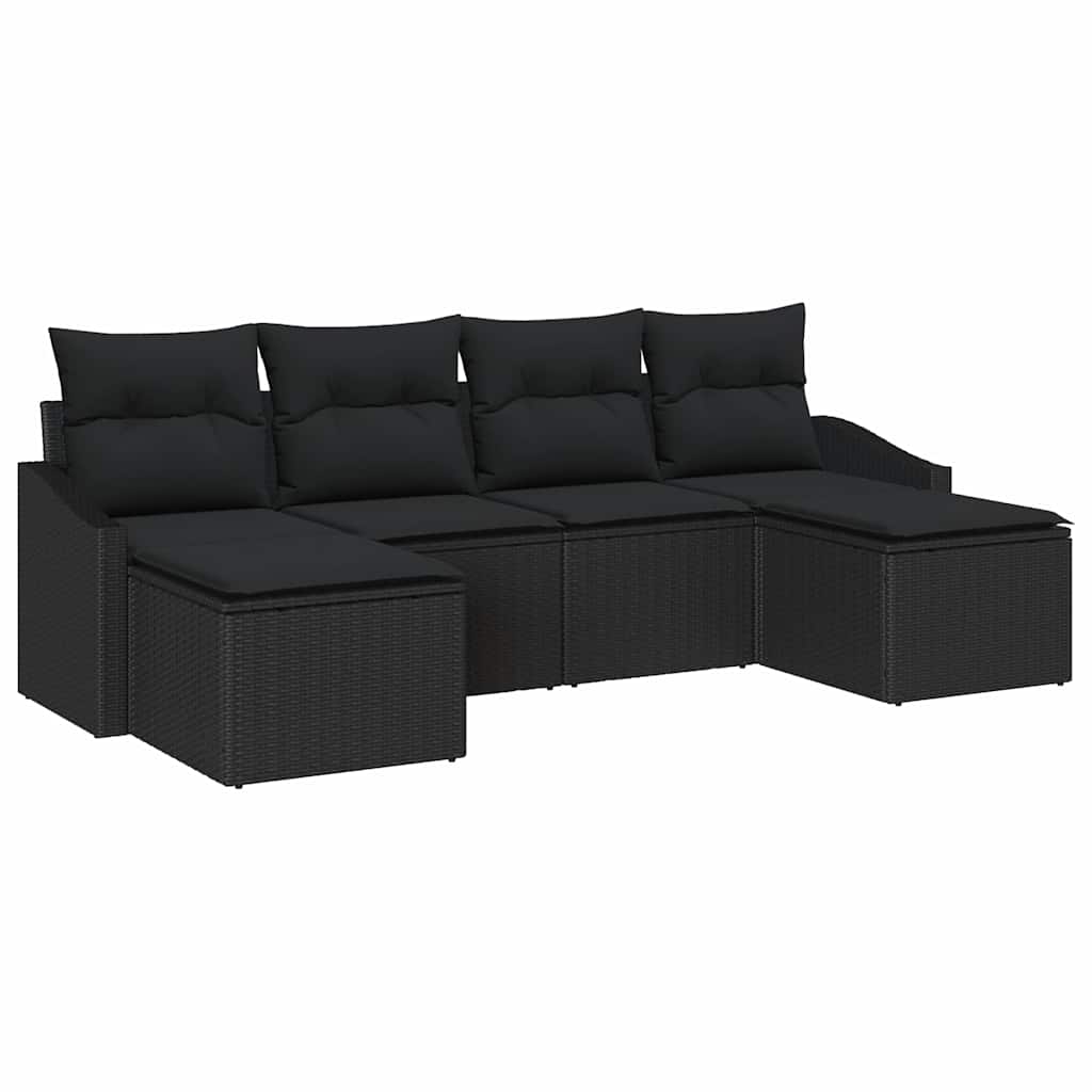 Vrtni set za objed s jastukom s pohranom 6 pcs Crna