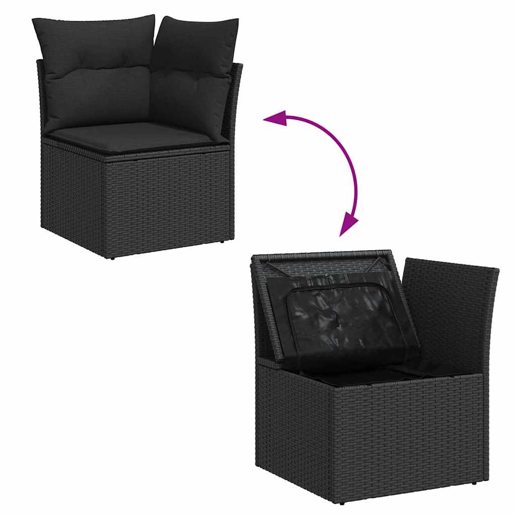 Sjedeća garnitura za vrt s pohranom Crna poliratan