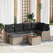 Sjedeća garnitura za vrt 7 kom. Siva poliratan 232,5 x 122,5 x 69 cm