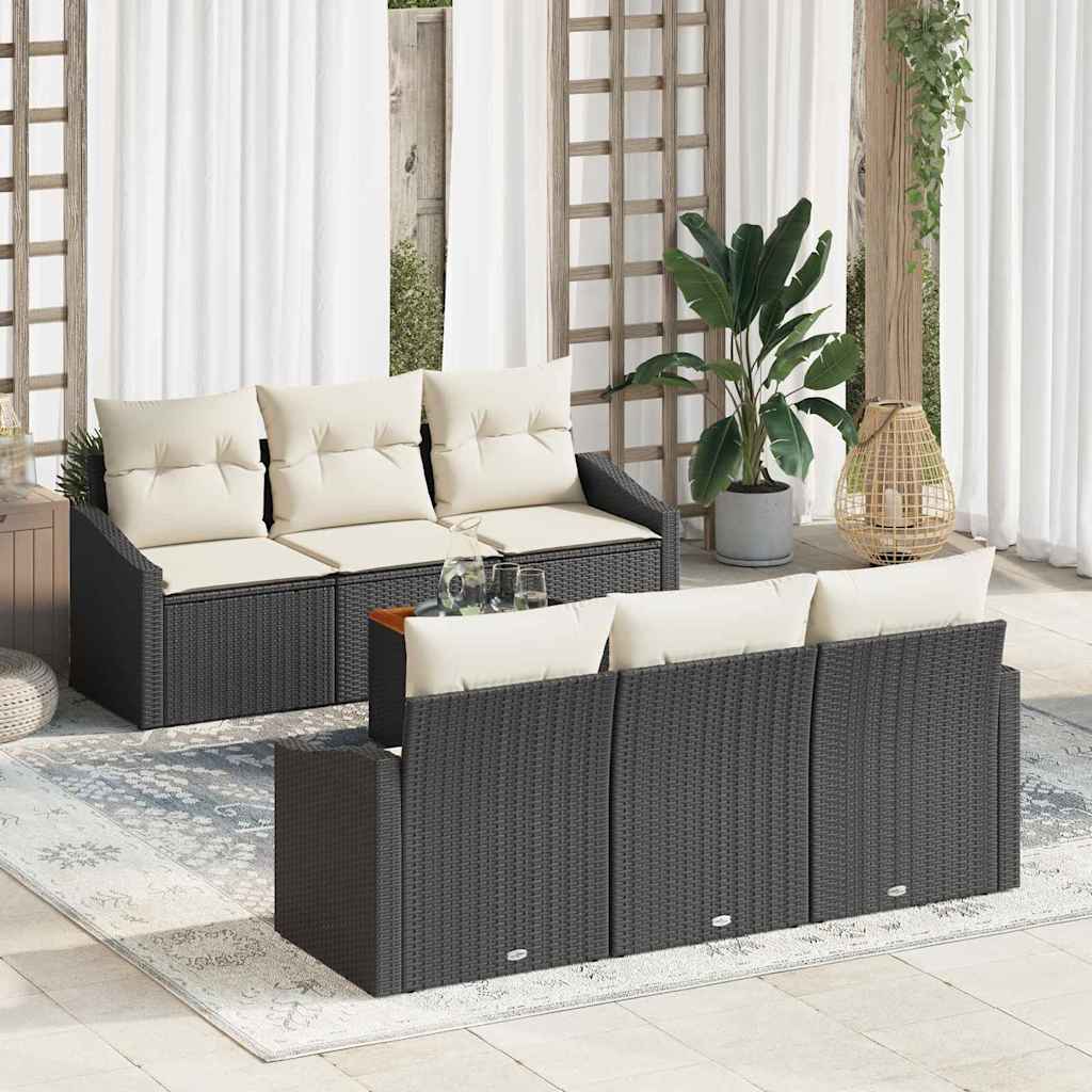 Sjedeća garnitura za vrt 7 kom. Bež i svijetlo poliratan 178 x 62 x 69 cm
