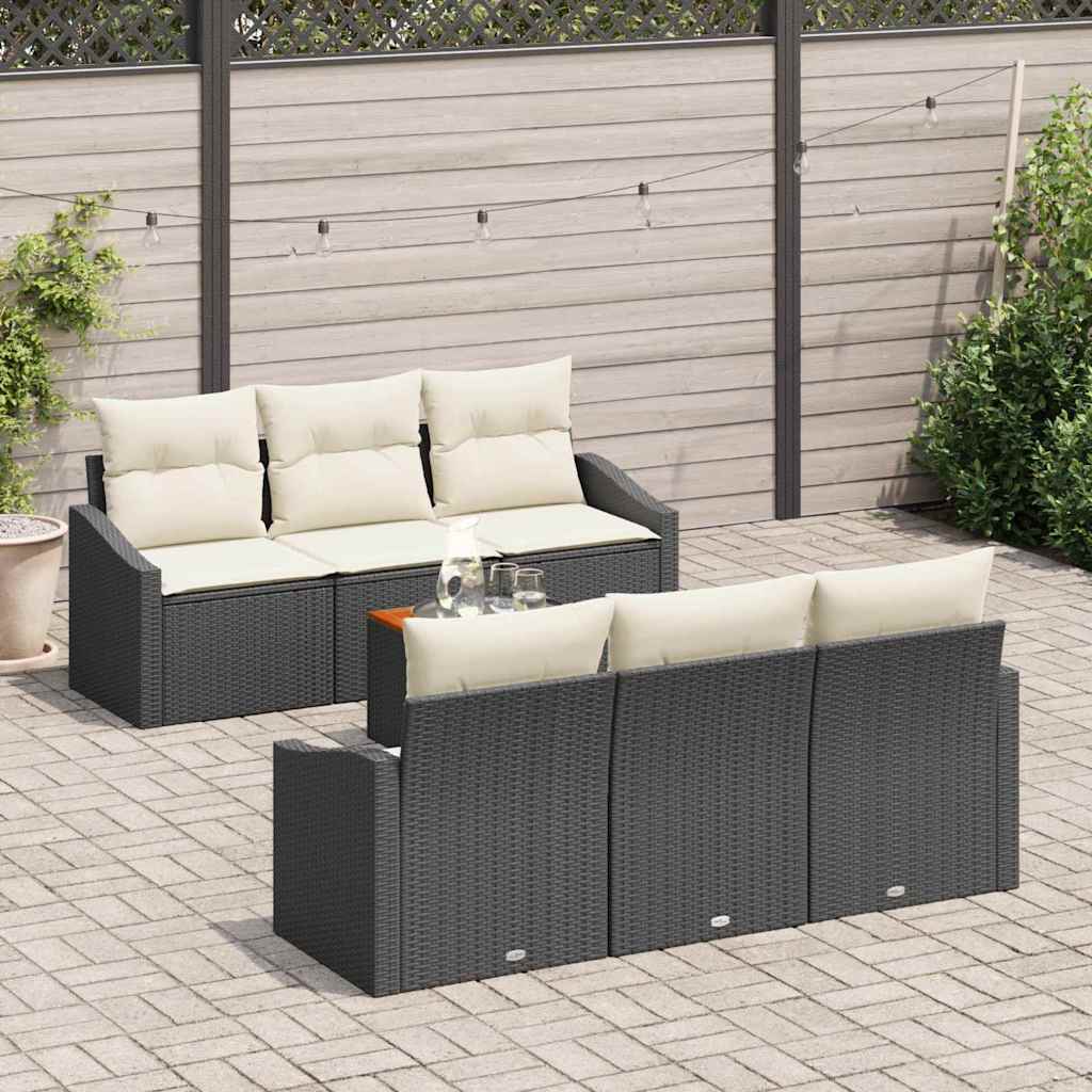 Sjedeća garnitura za vrt 7 kom. Bež i svijetlo poliratan 178 x 62 x 69 cm