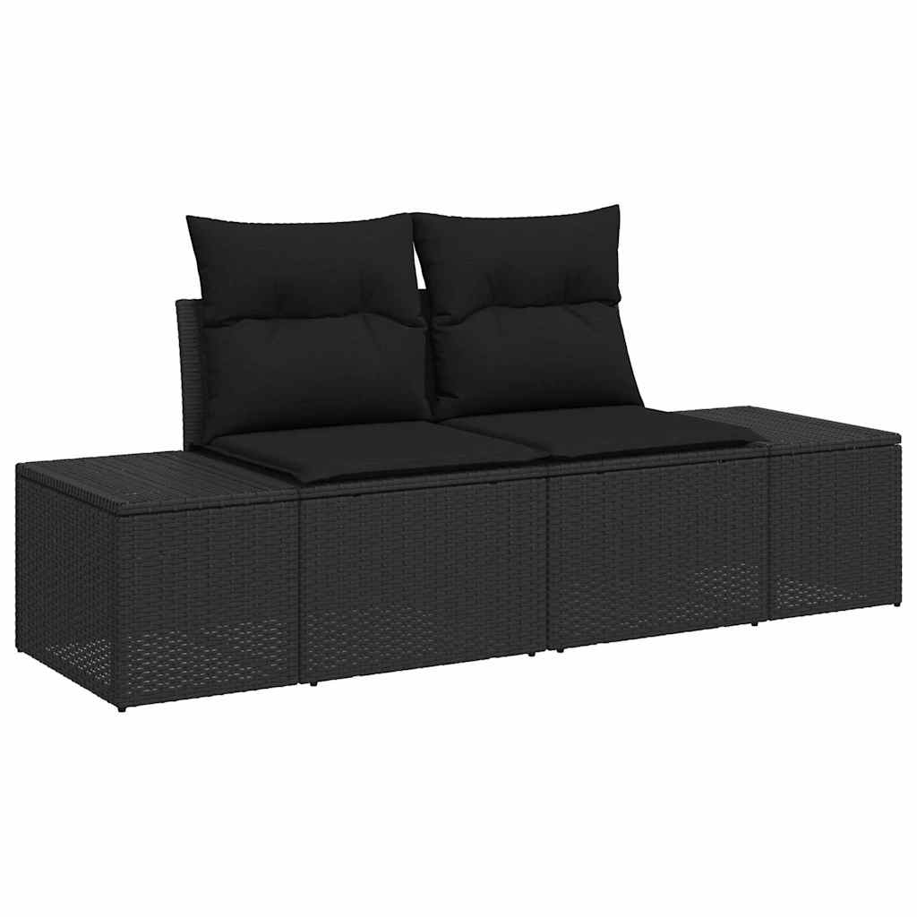 Sjedeća garnitura za vrt s pohranom 10 pcs Crna