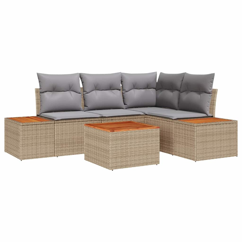 Sjedeća garnitura za vrt 4 pcs Bež i svijetlo siva Poliratana