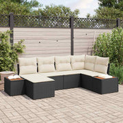 Sjedeća garnitura za vrt 7 pcs Crna i Krema Poliratana