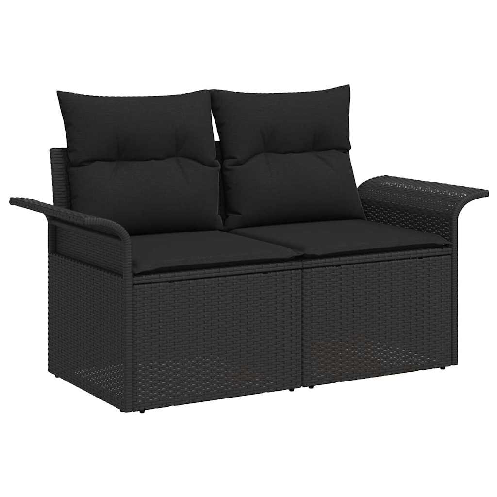 Sjedeća garnitura za vrt s jastukom 11 pcs Crna Poli Ratan