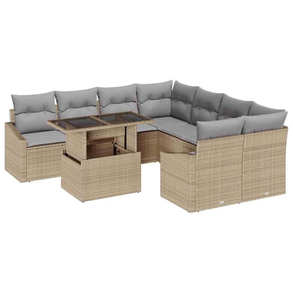 Sjedeća garnitura za vrt 9 kom. Bež poliratan