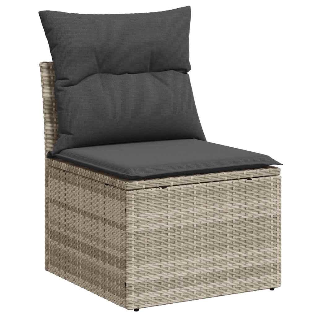 Sjedeća garnitura za vrt 11 pcs Svijetlo siva i tamno siva
