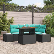 Vrtni sofa set 5 kom. Crna Poliratan