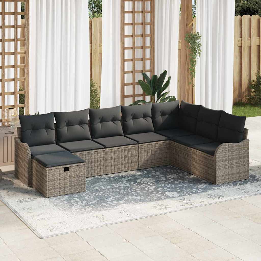 Set sofe s jastukom s pohranom 8 pcs Siva poliratan