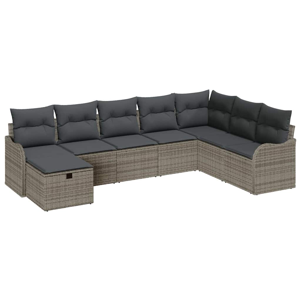 Set sofe s jastukom s pohranom 8 pcs Siva poliratan