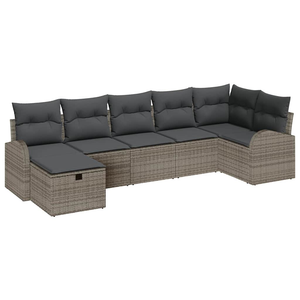 Set sofe s jastukom s pohranom 7 pcs Siva poliratan