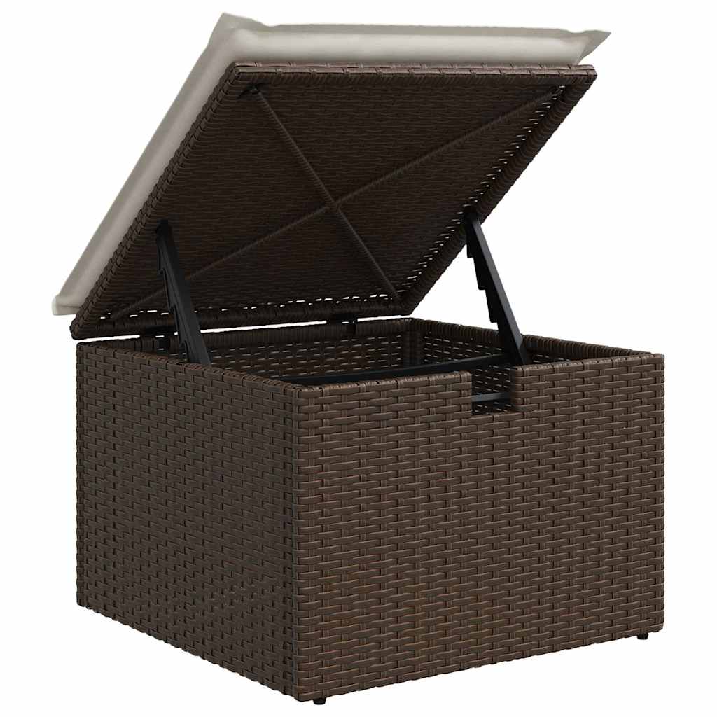 Set sofe s jastukom s pohranom 4 pcs Smeđa i krem poliratan