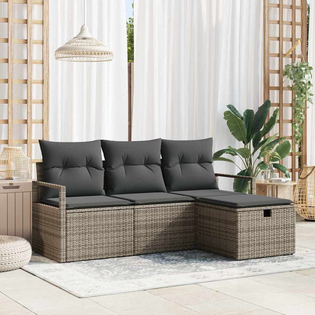 Set sofe s jastukom s pohranom 4 pcs Siva poliratan
