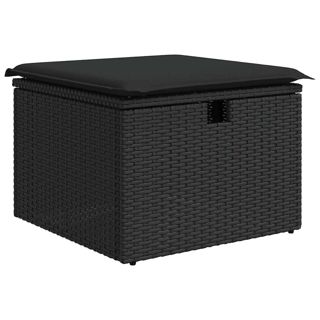 Set sofe s jastukom s pohranom 4 pcs Crna poliratan