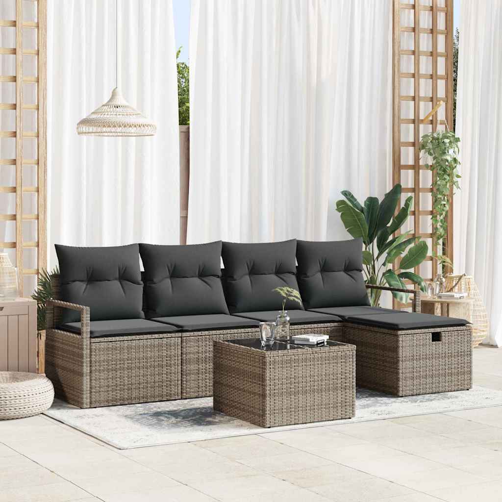 Set sofe s jastukom s pohranom 6 pcs Siva poliratan