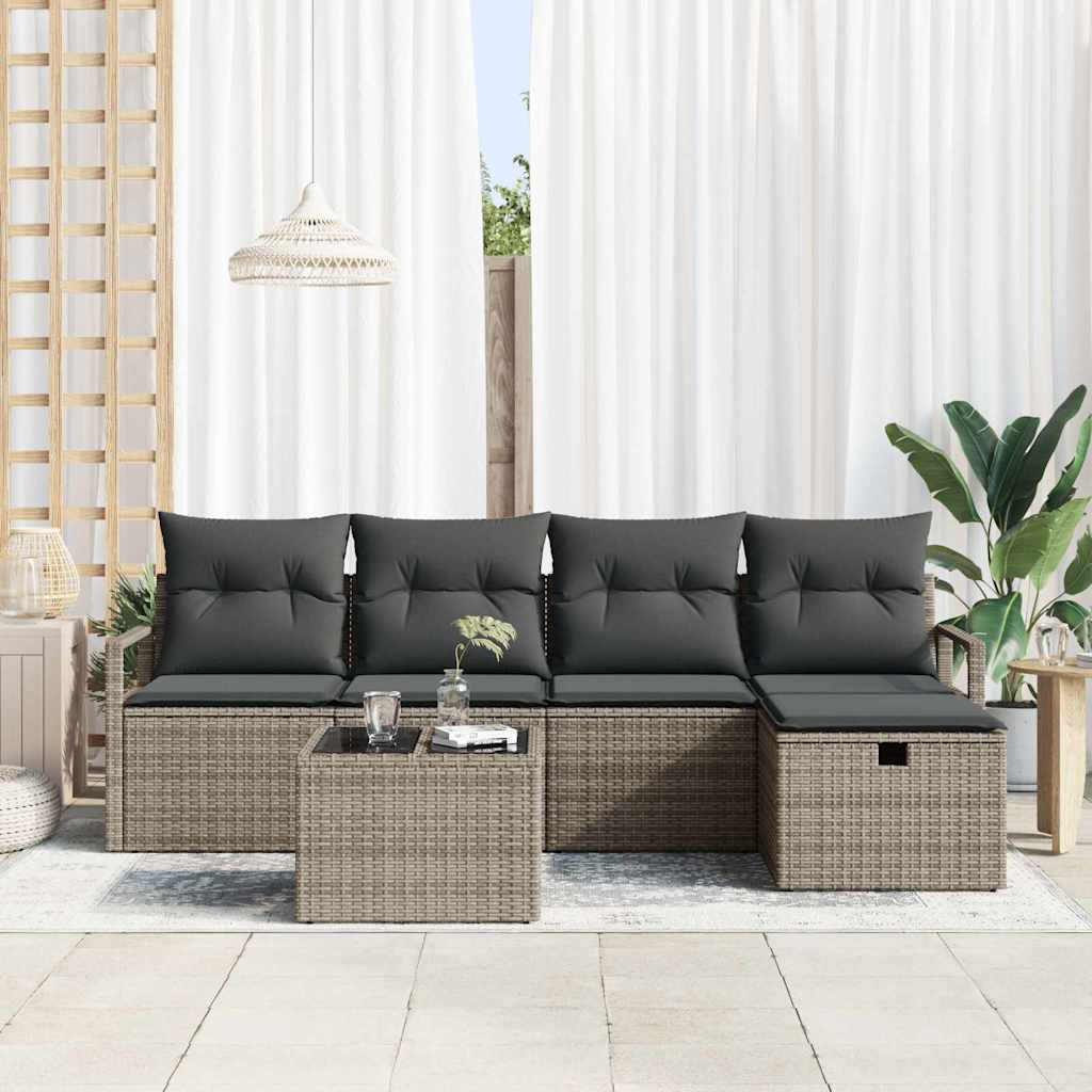 Set sofe s jastukom s pohranom 6 pcs Siva poliratan