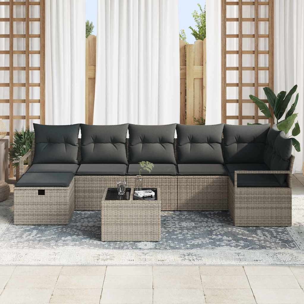 Set sofe s jastukom s pohranom 8 pcs Siva poliratan
