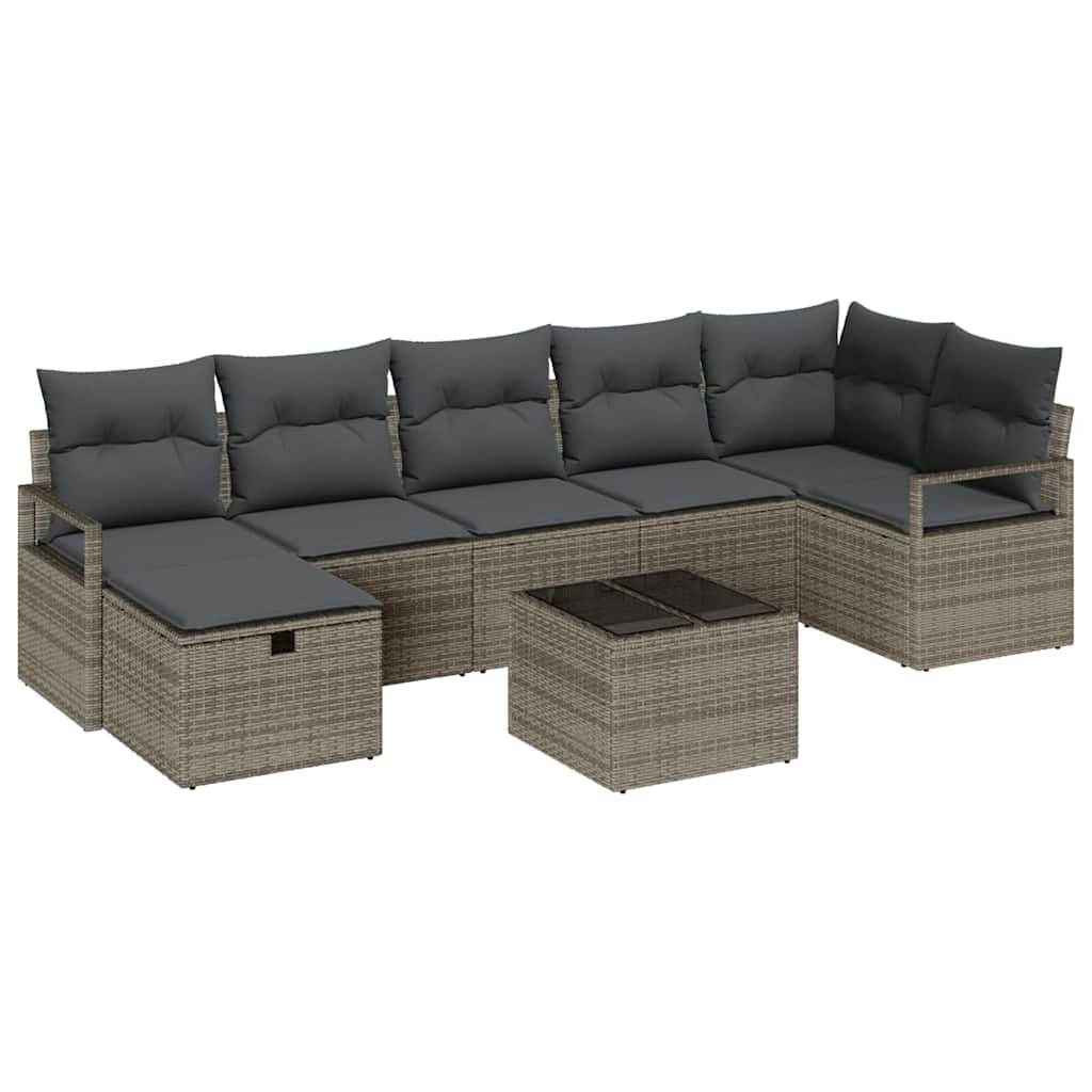 Set sofe s jastukom s pohranom 8 pcs Siva poliratan