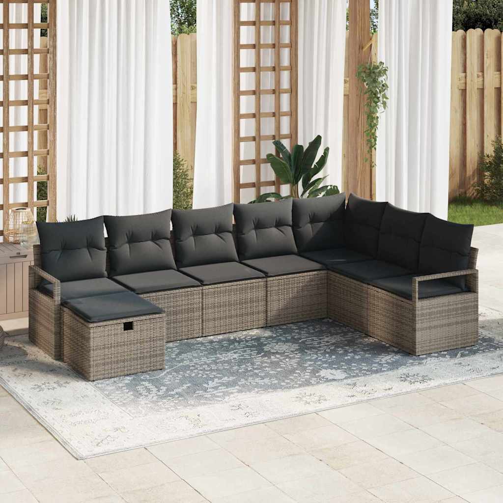 Set sofe s jastukom s pohranom 8 pcs Siva poliratan