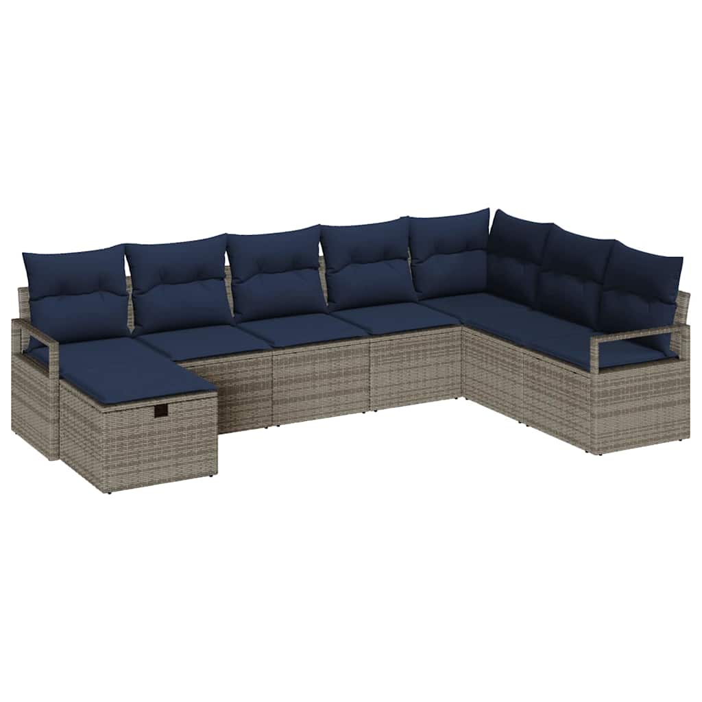 Set sofe s jastukom s pohranom 8 pcs Siva poliratan