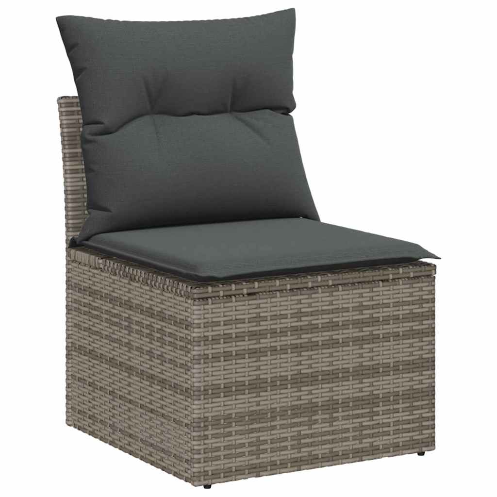 Sjedeća garnitura za vrt s jastukom s pohranom 6 pcs Poli ratan